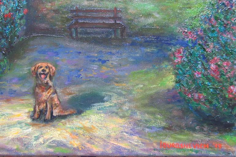 Original Expressionism Garden Painting by Katia Ricci