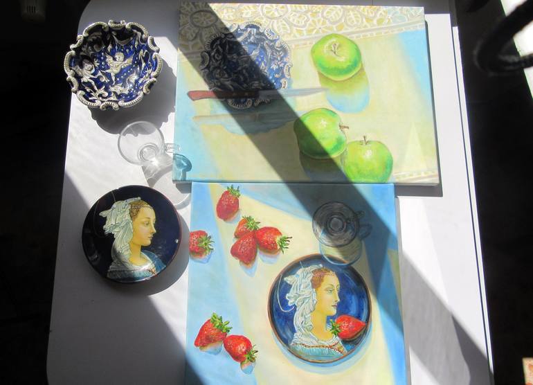 Original Fine Art Kitchen Painting by Katia Ricci