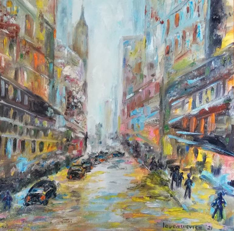 Original Architecture Painting by Katia Ricci | Other Art on Canvas | Modern City In Movement