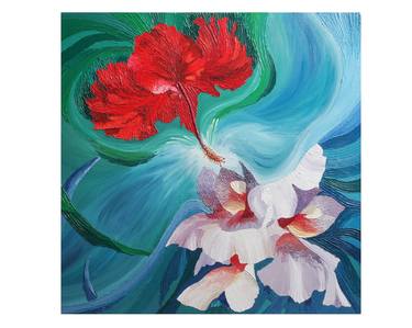 Print of Abstract Expressionism Floral Paintings by Sufina Hisham