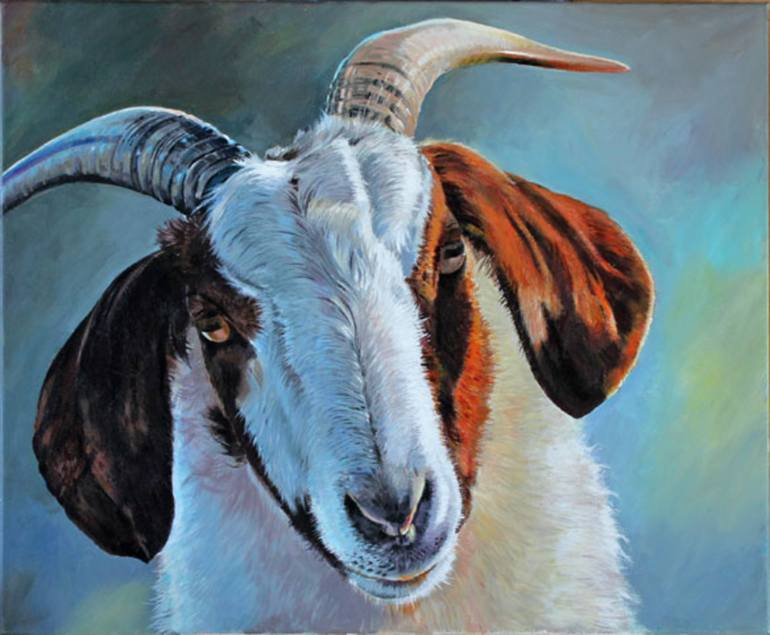 goat Painting by Hans van de graaf | Saatchi Art
