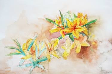 Original Expressionism Floral Paintings by Eneli Roigas