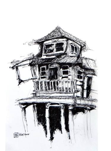 Print of Impressionism Architecture Drawings by Gilbert Cuevas