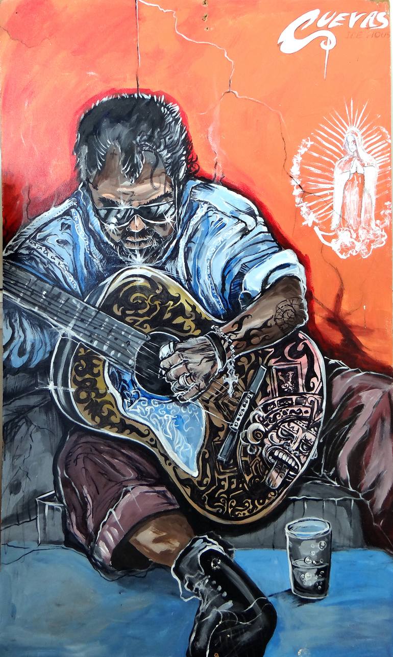 El Ciego con Guitara Painting by Gilbert Cuevas | Saatchi Art