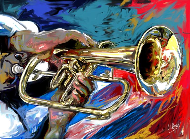 trumpet art abstract