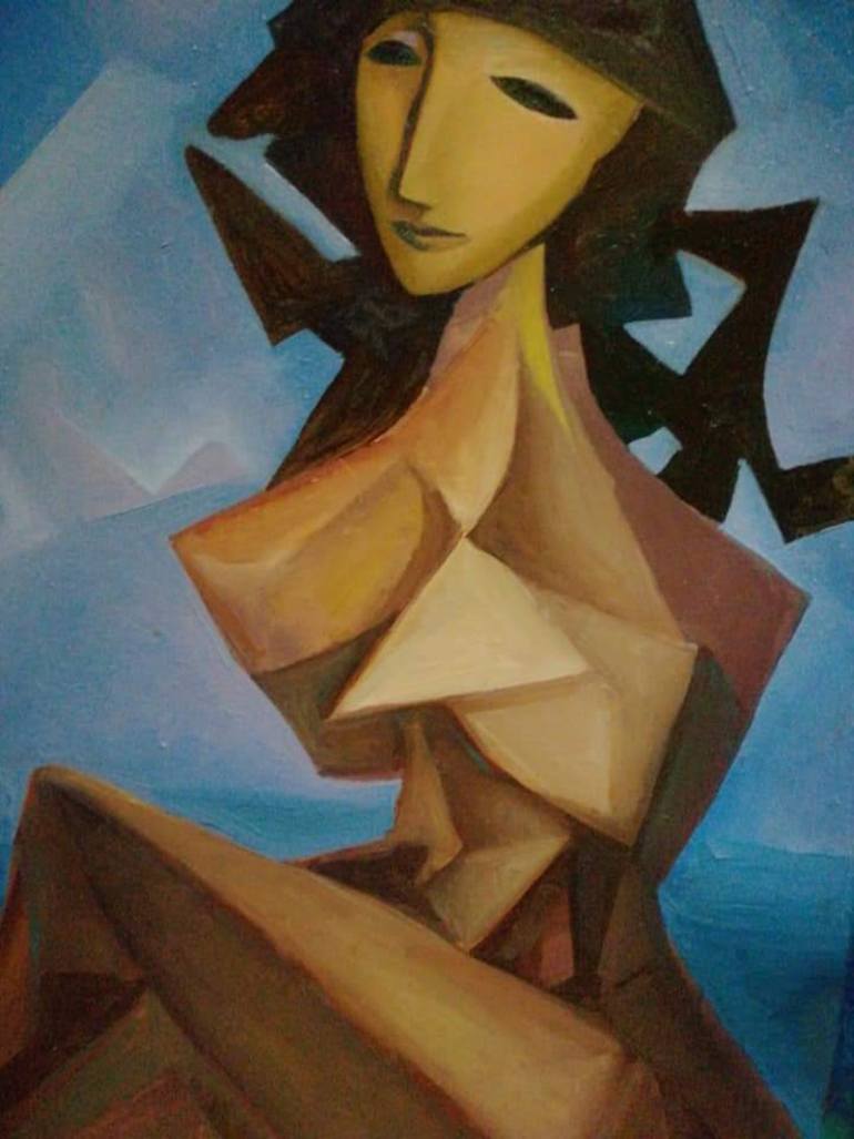 Original Conceptual Nude Painting by Nadezda Baruns
