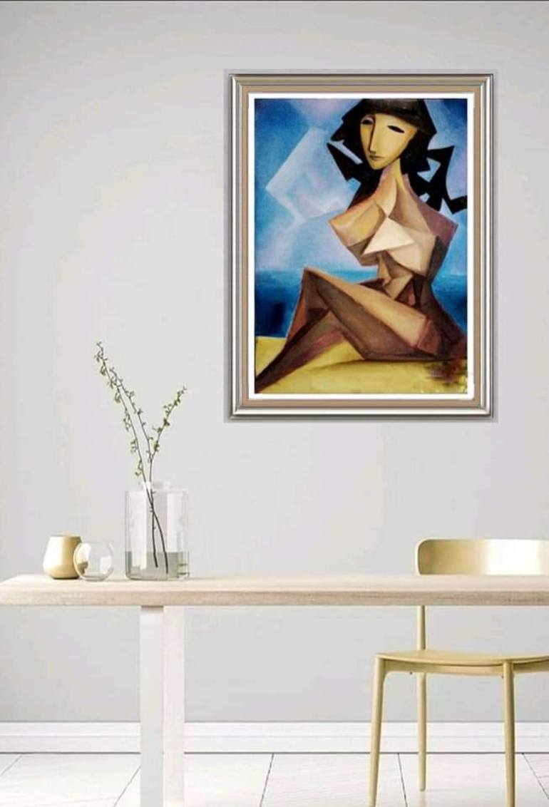 Original Conceptual Nude Painting by Nadezda Baruns