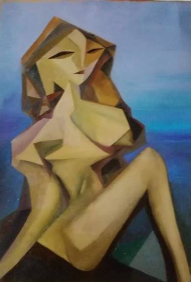 Nude. Serie Girl at a beach.Cubism. Modern. thumb