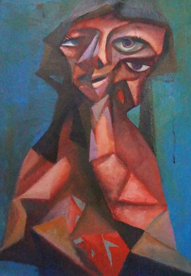 Original Cubism Erotic Paintings by Nadezda Baruns