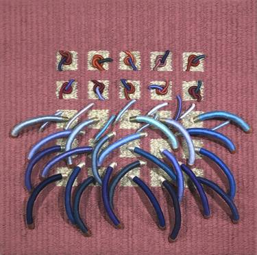 Original Contemporary Abstract Fiber Art titled, "Earth Series No. 19", Textile Art thumb