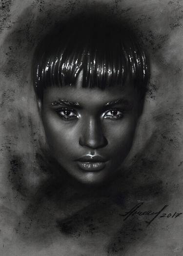 Original Portraiture Portrait Drawing by Anastasia Olen