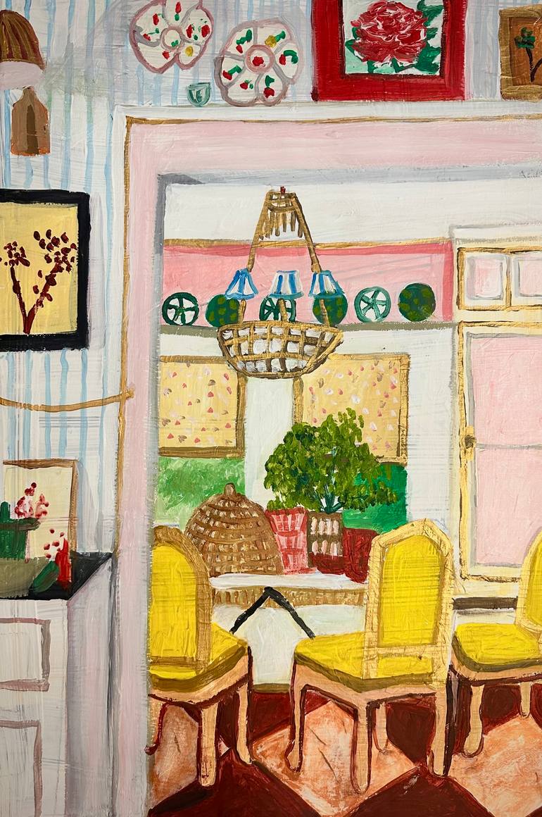 Original Architecture Painting by Barbara Friehs | Art Deco Art on Canvas | Room in Utah