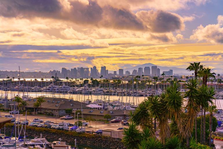 60 x 40 Point Loma, San Diego Sunrise Metal Print Photography by