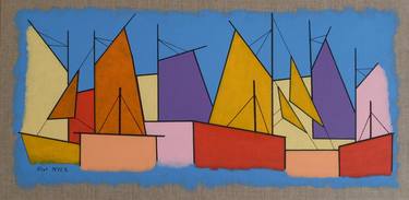 Print of Abstract Expressionism Sailboat Paintings by Eliot NYLS