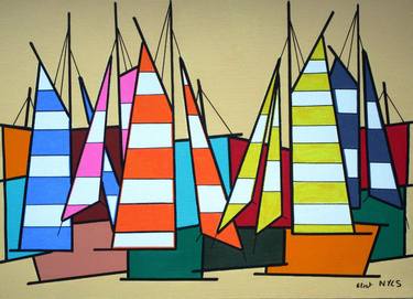 Print of Abstract Boat Paintings by Eliot NYLS