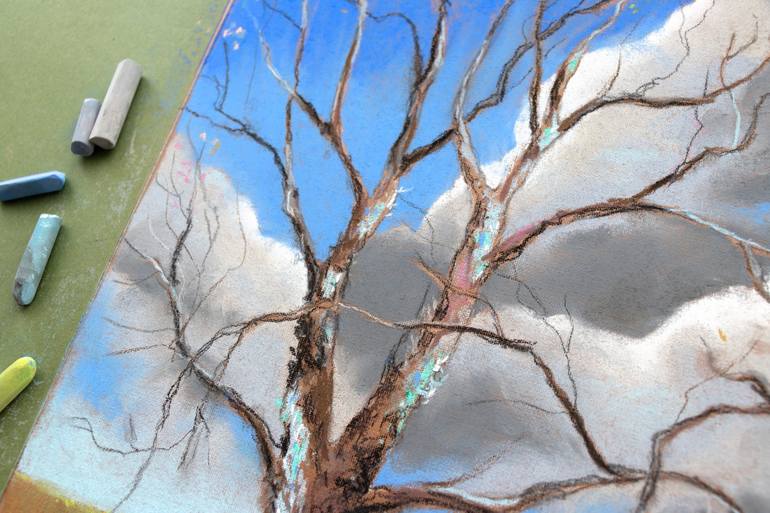 Original Impressionism Tree Painting by Frida Ostin