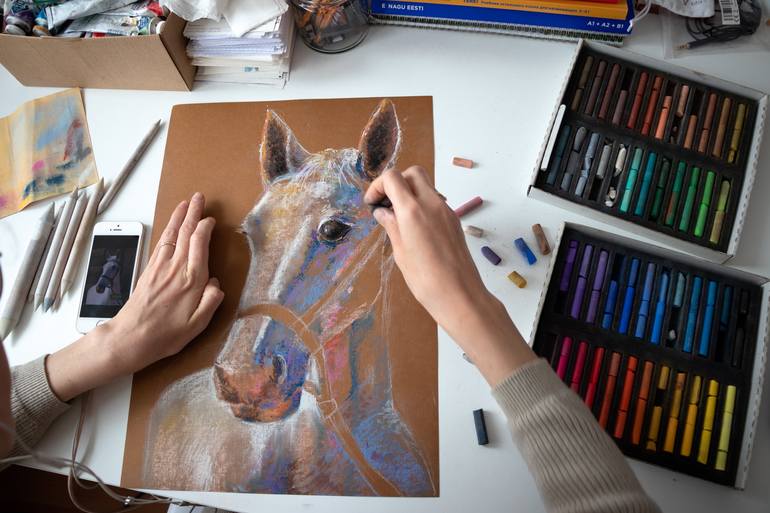 Original Horse Painting by Frida Ostin