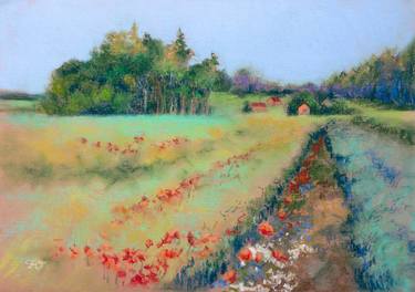 The road to the farm. Poppies, cornflowers, daisies. thumb