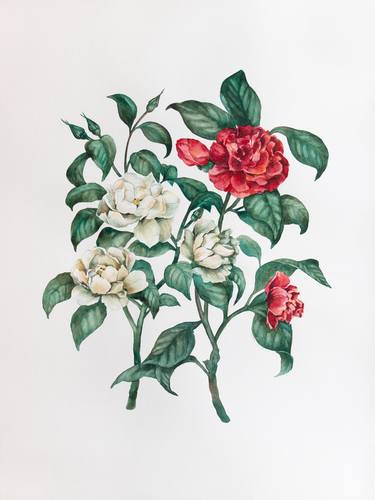 Original Fine Art Floral Paintings by Frida Ostin