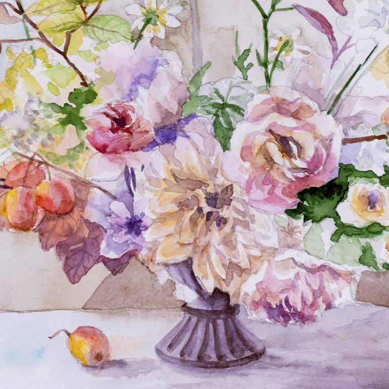 Original Fine Art Floral Painting by Frida Ostin