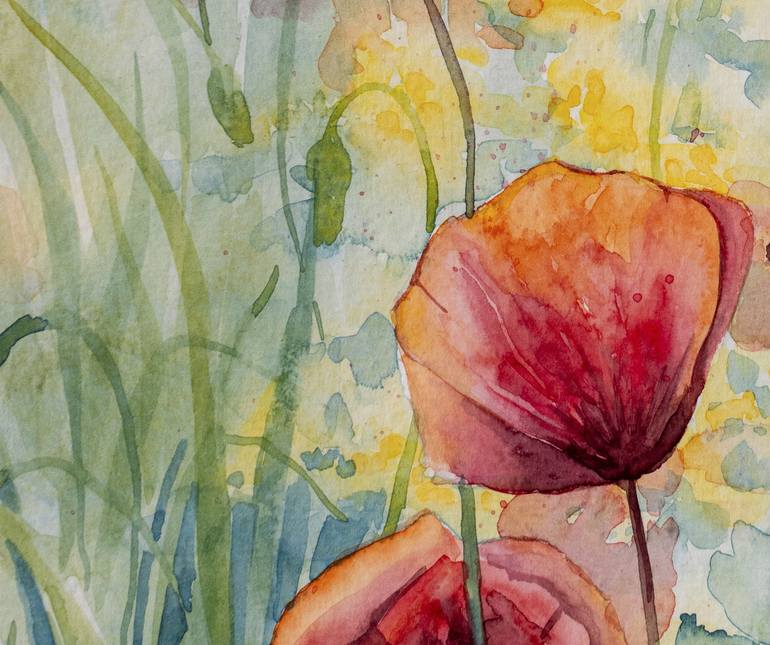 Original Illustration Floral Painting by Frida Ostin