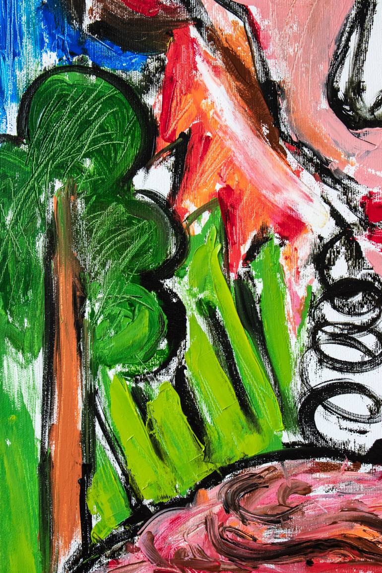 Original Abstract People Painting by Frida Ostin