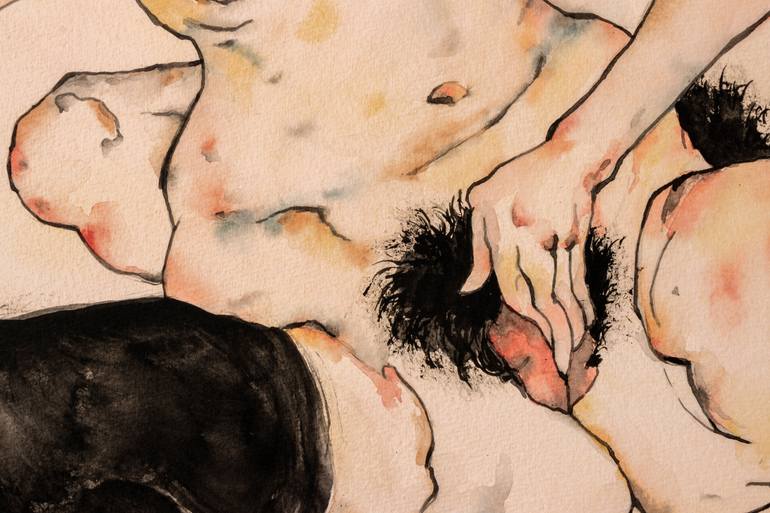 Original Conceptual People Painting by Frida Ostin