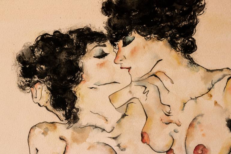 Original Conceptual People Painting by Frida Ostin