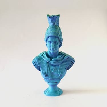 Alexander The Great-Wooden Blue Pop Art Sculpture thumb