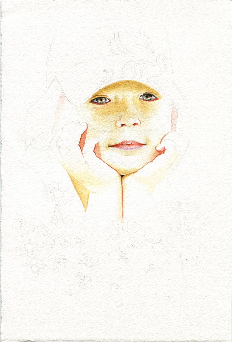 Original Figurative Children Painting by Natallia Valiukevich