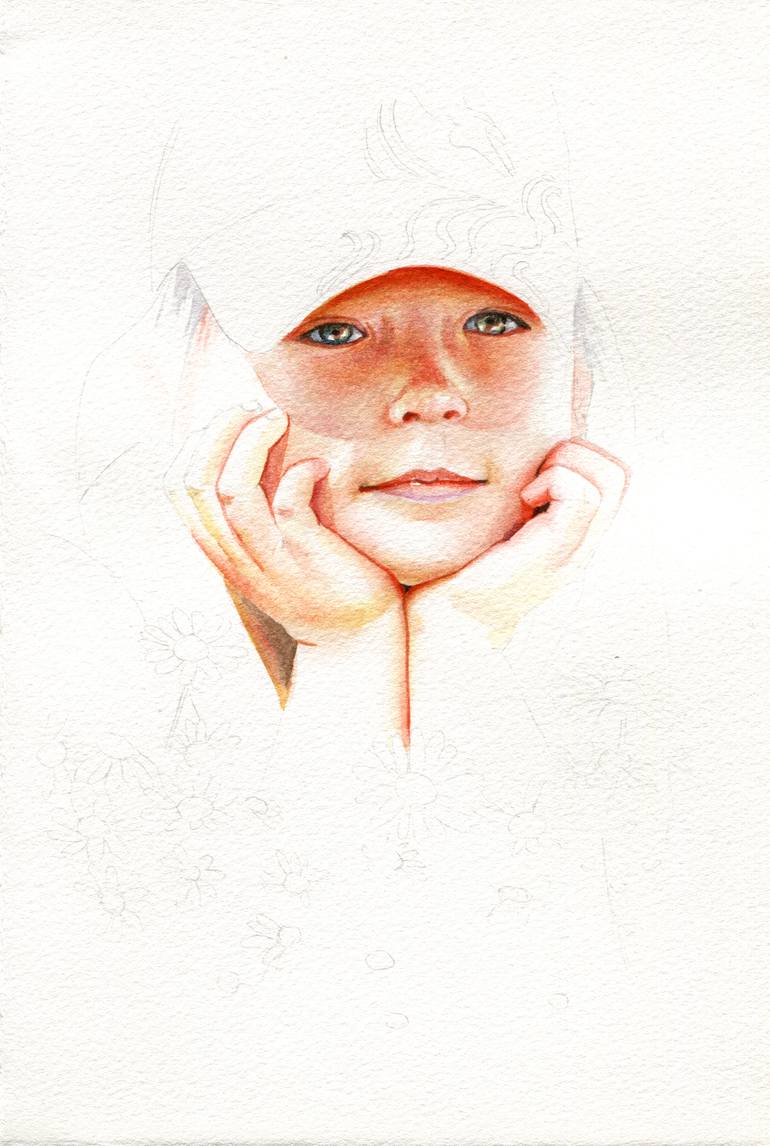 Original Figurative Children Painting by Natallia Valiukevich