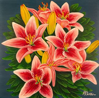 Print of Fine Art Floral Paintings by Rhonda Dobbins