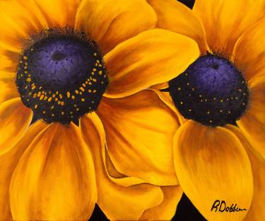 Original Fine Art Floral Paintings by Rhonda Dobbins