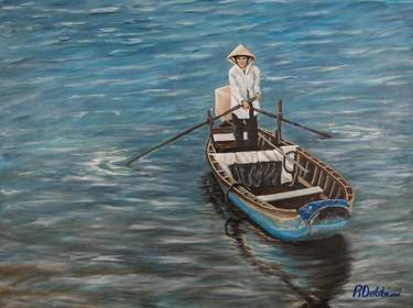 Original Boat Paintings by Rhonda Dobbins
