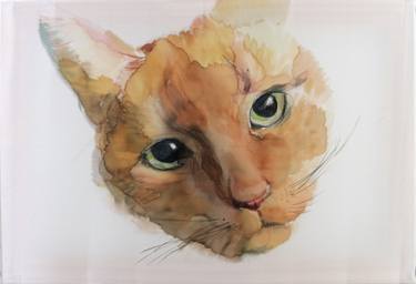 Silk Painting Red Cat thumb