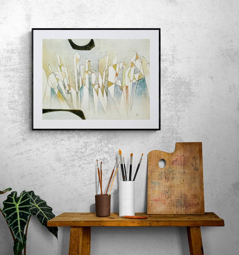 Original Geometric Abstract Painting by Gheri Scarpellini