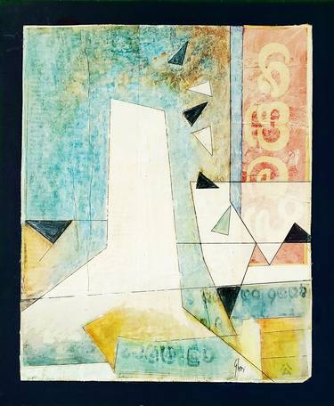 Original Geometric Abstract Mixed Media by Gheri Scarpellini