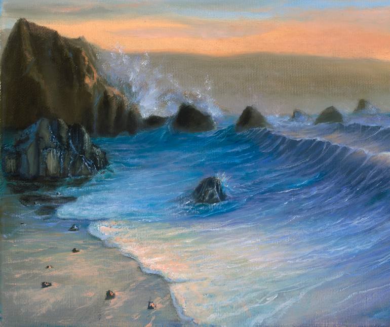 Original Impressionism Seascape Painting by Marguerite Lloyd