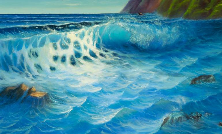 Original Expressionism Seascape Painting by Marguerite Lloyd