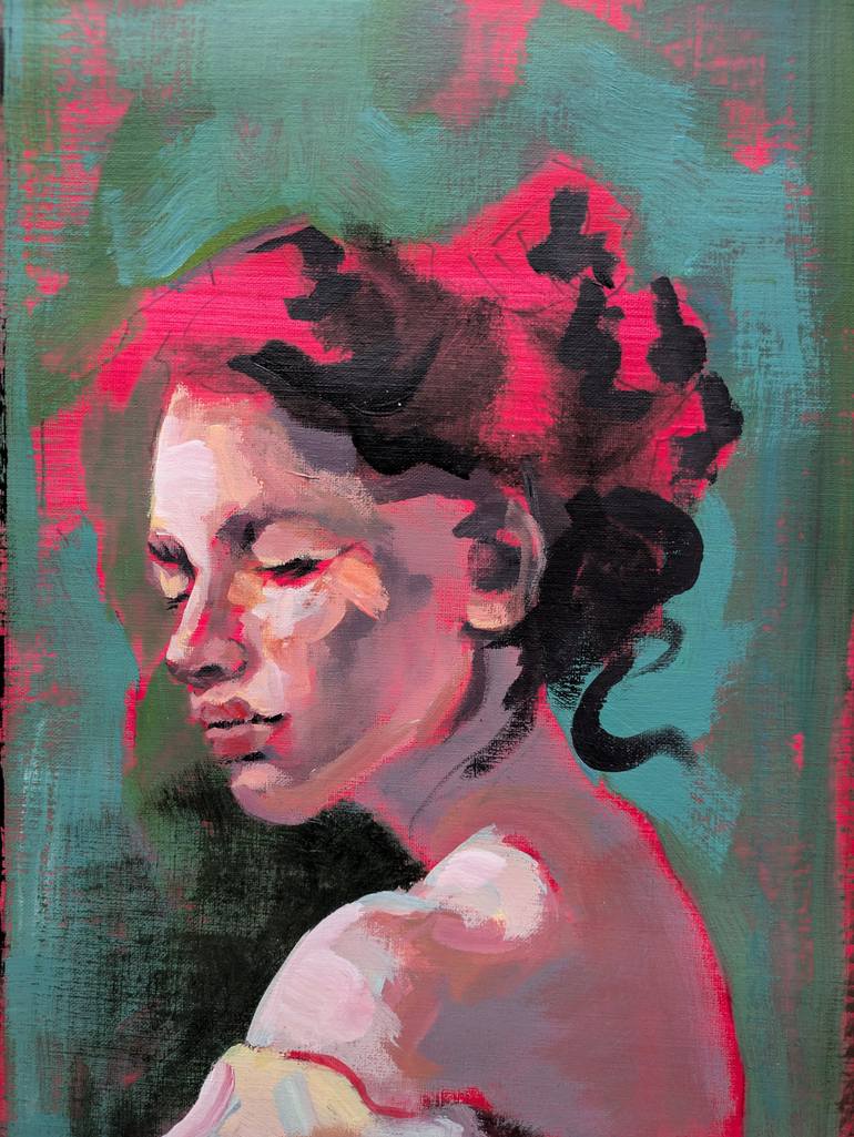 Original Abstract Expressionism Women Painting by Stephanie Van Der Klooster