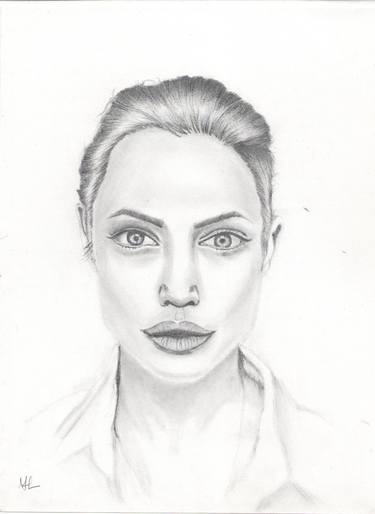 Pencil Drawing of Angelina Jolie Portrait thumb