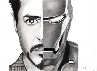Saatchi Art Artist madura venkatachalam; Drawings, “Robert Downey Jr. Tony stark/ Iron man” #art
