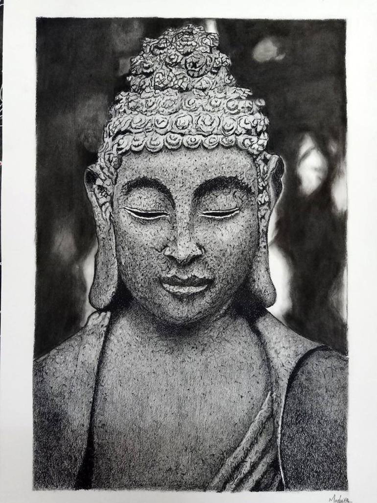 buddha pencil art - Print