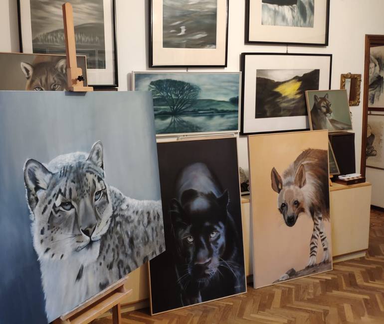 Original Expressionism Animal Painting by Elena Murer