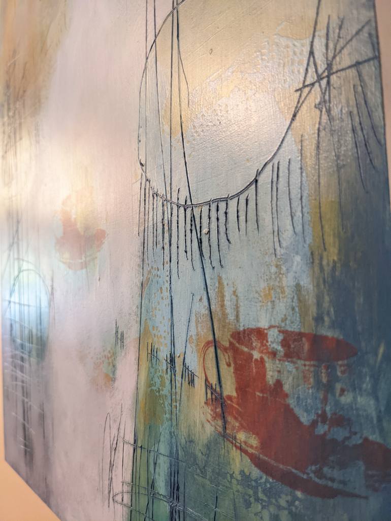 Original Abstract Expressionism Abstract Painting by R Sawan White