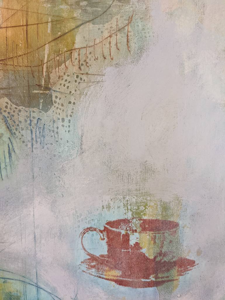 Original Abstract Expressionism Abstract Painting by R Sawan White