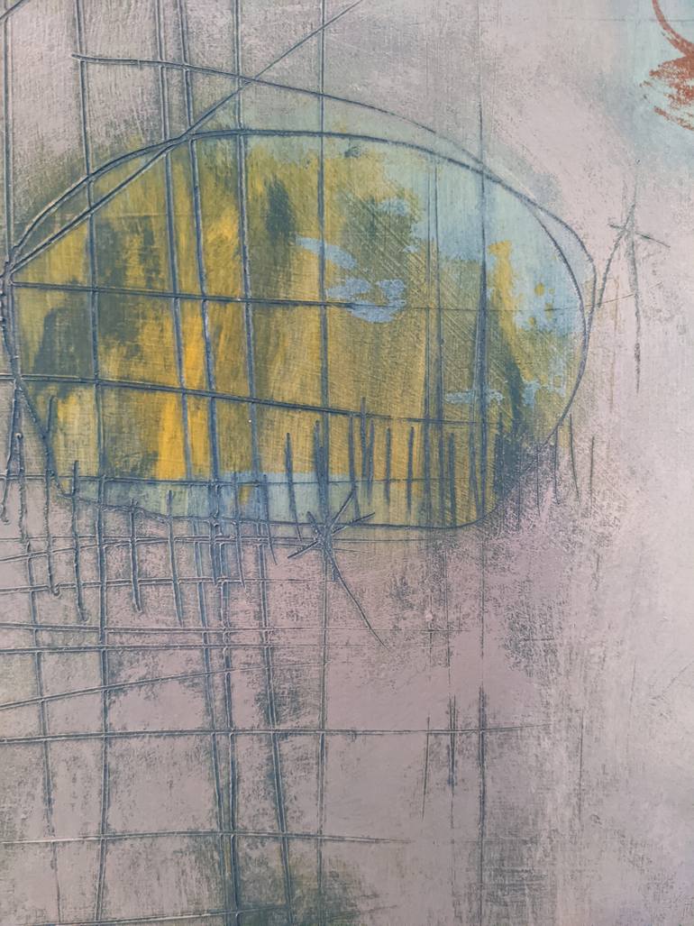 Original Abstract Expressionism Abstract Painting by R Sawan White