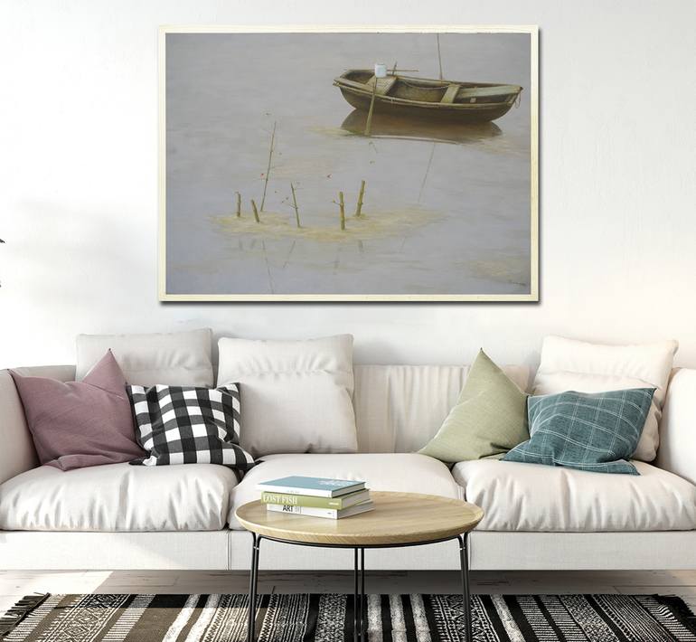 Original Realism Boat Painting by Anh Tuan Pham