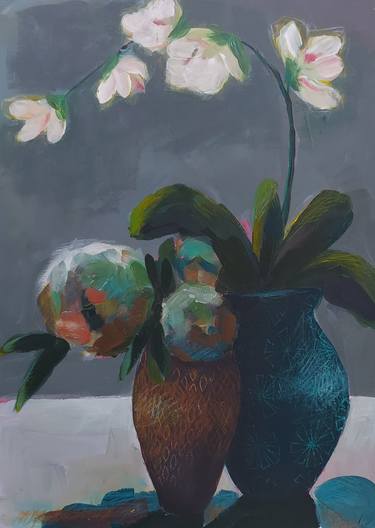 Original Minimalism Floral Paintings by Gitti GV