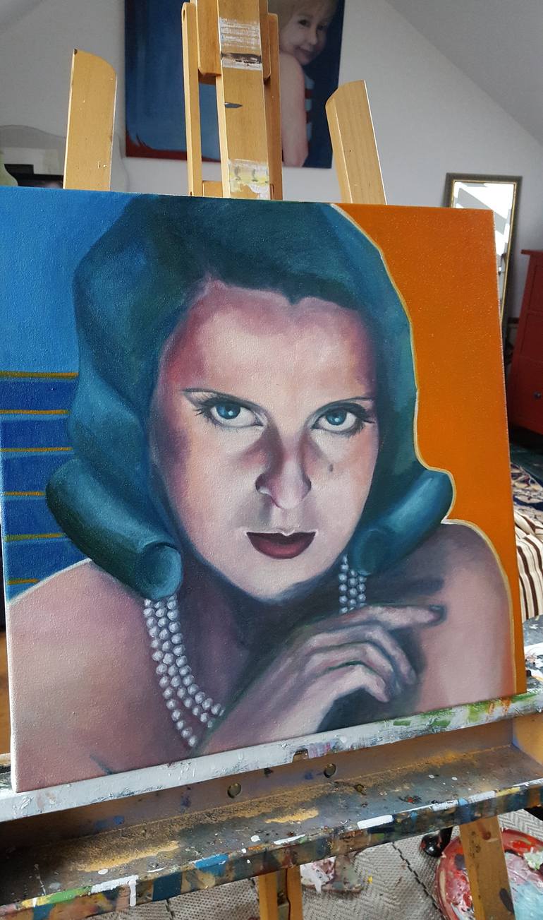 Original Expressionism People Painting by Gitti Gv